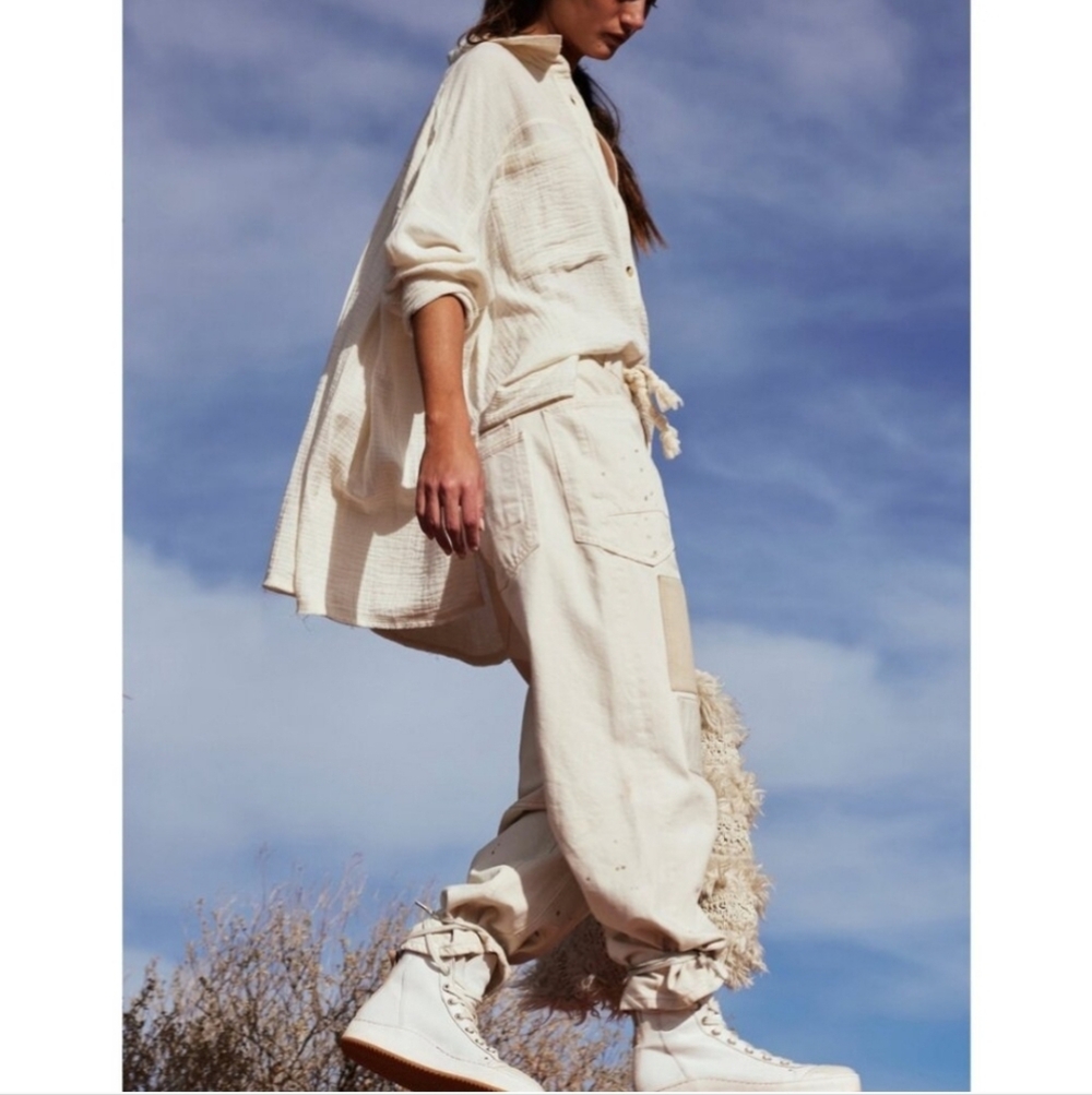 FREE PEOPLE We The Free Cardiff Top in Optic White•Size Small•NWOT - Picture 9 of 12